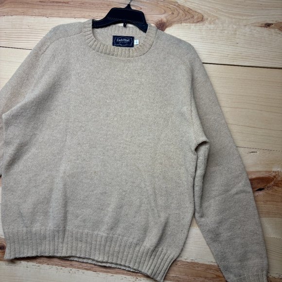 Vintage Loch Mist Wool Sweater Mens Large Brown Tan Crewneck Pullover USA Made - Picture 3 of 14